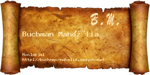 Buchman Mahália névjegykártya